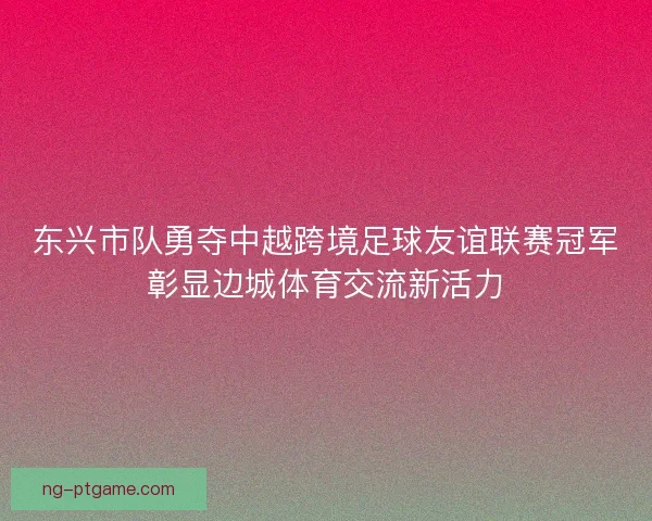 东兴市队勇夺中越跨境足球友谊联赛冠军彰显边城体育交流新活力